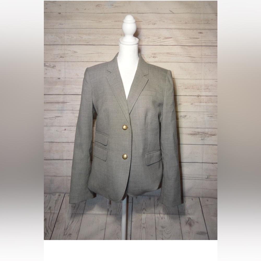 J. Crew Women's Size 6 Schoolboy Gray Wool Blazer